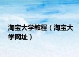 淘宝大学教程（淘宝大学网址）