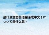 是什么意思英语翻译成中文（について是什么意）
