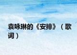 袁咏琳的《安排》（歌词）