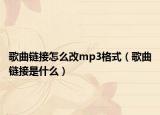 歌曲链接怎么改mp3格式（歌曲链接是什么）