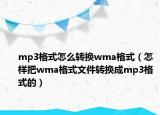 mp3格式怎么转换wma格式（怎样把wma格式文件转换成mp3格式的）