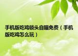 手机版吃鸡锁头自瞄免费（手机版吃鸡怎么玩）