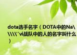dota选手名字（DOTA中的Na\\