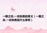 一眼之念,一念执着的意义（一眼之念,一念执着是什么意思）