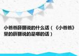 小爸爸薛丽说的什么话（《小爸爸》里的薛丽说的是哪的话）