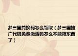 梦三国兑换码怎么领取（梦三国推广代码免费激活码怎么不能领东西了）