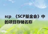 scp  《SCP基金会》中的项目存储名称