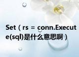 Set（rs = conn.Execute(sql)是什么意思啊）