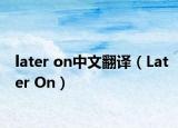 later on中文翻译（Later On）