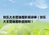 快乐大本营谁是卧底徐峥（快乐大本营谁是卧底规则）