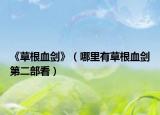 《草根血剑》（哪里有草根血剑第二部看）