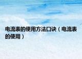 电流表的使用方法口诀（电流表的使用）