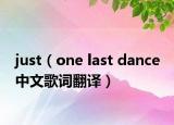 just（one last dance 中文歌词翻译）