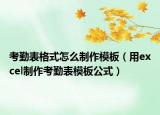 考勤表格式怎么制作模板（用excel制作考勤表模板公式）