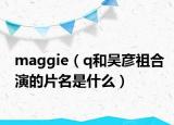 maggie（q和吴彦祖合演的片名是什么）
