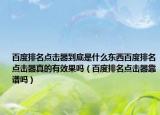百度排名点击器到底是什么东西百度排名点击器真的有效果吗（百度排名点击器靠谱吗）