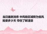 当日最新消息 中风险区域降为低风险要多少天 带你了解清楚