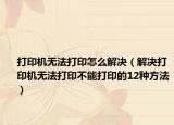 打印机无法打印怎么解决（解决打印机无法打印不能打印的12种方法）