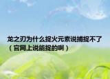 龙之刃为什么捉火元素说捕捉不了（官网上说能捉的啊）
