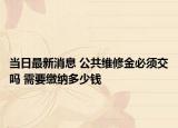 当日最新消息 公共维修金必须交吗 需要缴纳多少钱