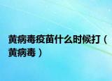 黄病毒疫苗什么时候打（黄病毒）