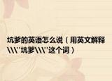 坑爹的英语怎么说（用英文解释\