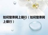 如何登录网上银行（如何登录网上银行）