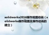 solidworks2016爆炸视图动画（solidworks爆炸视图及爆炸动画的建立）