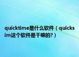 quicktime是什么软件（quicksim这个软件是干嘛的?）