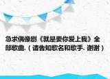 急求偶像剧《就是要你爱上我》全部歌曲.（请告知歌名和歌手. 谢谢）