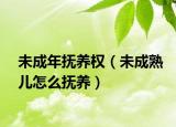 未成年抚养权（未成熟儿怎么抚养）