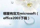 哪里有官方microsoft（office2003下载）