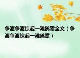 争渡争渡惊起一滩鸥鹭全文（争渡争渡惊起一滩鸥鹭）