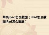 苹果ipad怎么截图（iPad怎么截图iPad怎么截屏）