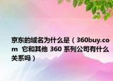 京东的域名为什么是（360buy.com  它和其他 360 系列公司有什么关系吗）