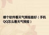 哪个软件看天气预报最好（手机QQ怎么看天气预报）