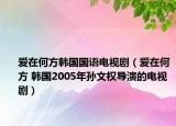 爱在何方韩国国语电视剧（爱在何方 韩国2005年孙文权导演的电视剧）