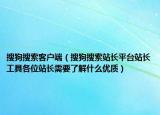 搜狗搜索客户端（搜狗搜索站长平台站长工具各位站长需要了解什么优质）