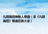 九阴真经神秘人奇遇（求《九阴真经》奇遇任务大全）