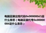 电脑蓝屏出现代码0x000000d1是什么意思（电脑蓝屏代号0x00000004是什么意思）