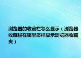 浏览器的收藏栏怎么显示（浏览器收藏栏在哪里怎样显示浏览器收藏夹）