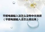 平板电脑输入法怎么没有中文选项（平板电脑输入法怎么调出来）