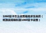 1060显卡怎么设置绝地求生画质（刺激战场模拟器1060显卡设置）