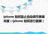 iphone 如何禁止自动调节屏幕亮度（iphone 如何进行截屏）