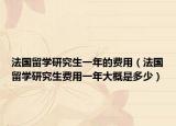 法国留学研究生一年的费用（法国留学研究生费用一年大概是多少）