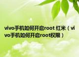 vivo手机如何开启root 红米（vivo手机如何开启root权限）