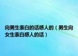 向男生表白的话感人的（男生向女生表白感人的话）