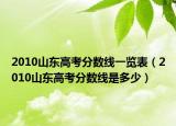 2010山东高考分数线一览表（2010山东高考分数线是多少）