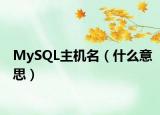 MySQL主机名（什么意思）
