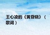 王心凌的《黄昏晓》（歌词）